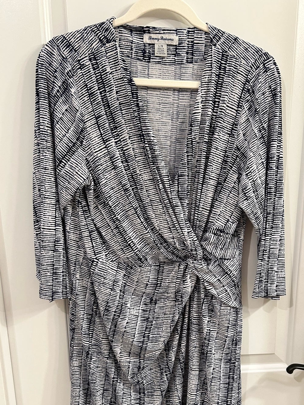 Tommy Bahama Black & White Wrap-Style Dress